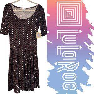 NWT Lula Roe Ladies Soft Stretchy - Comfy Scoop Neck Burgundy Dress Size Medium